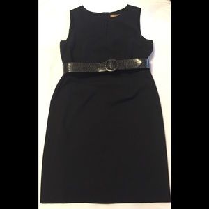 Black Dress with printed belt Size 16